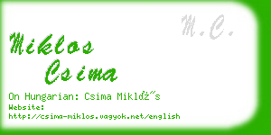 miklos csima business card